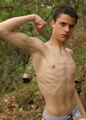 Twink jacking off uncut cock