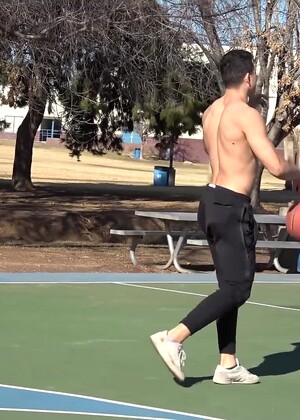 Tall Jock Sean Lee Shoots Some Hoops and Jerks His Uncut COCK