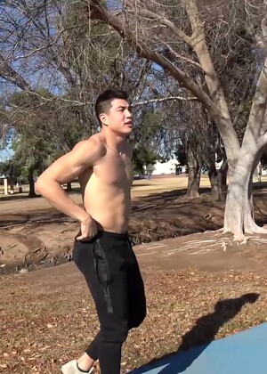 Tall Jock Sean Lee Shoots Some Hoops and Jerks His Uncut COCK