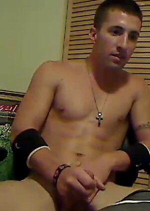 Dancing Guy With Cool Bands Jerks His Aggressive Cock.