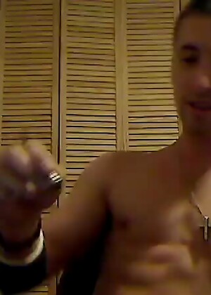 Dancing Guy With Cool Bands Jerks His Aggressive Cock.