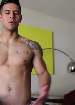 Buff Bodybuilder Mario Cortez Jerks His Uncut COCK