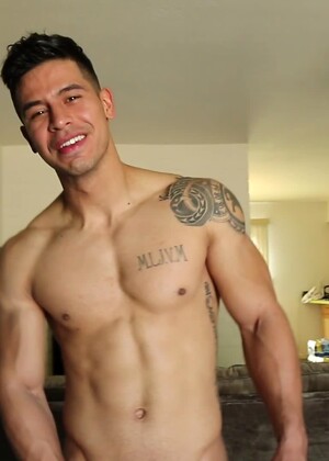 Buff Bodybuilder Mario Cortez Jerks His Uncut COCK