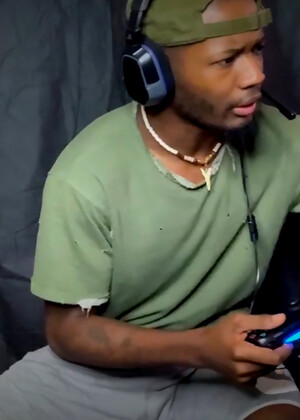 Hot black dude Bama Romello plays with his cock