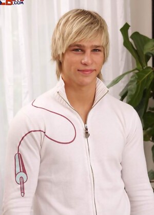Blond beautiful boy shows cock