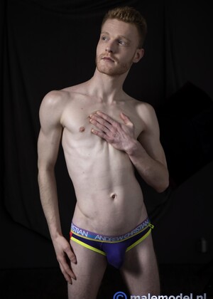 Justin red twink posing second time