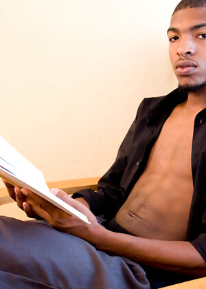 Bishop jacking off his black cock and shoots a load