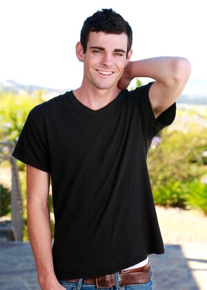 Marco Russo showing off his big cock outdoors