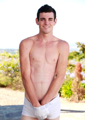 Marco Russo showing off his big cock outdoors