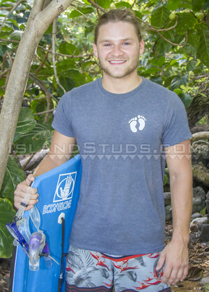 Super Cute Surfer Cody: 5'5" Tarzan Boy Surfs, Snorkels, Boner Walk & Cums in Hawaii.