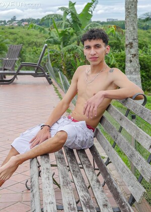 Columbian skinny twink Arty Alan shows his big uncut dick by BoyFun