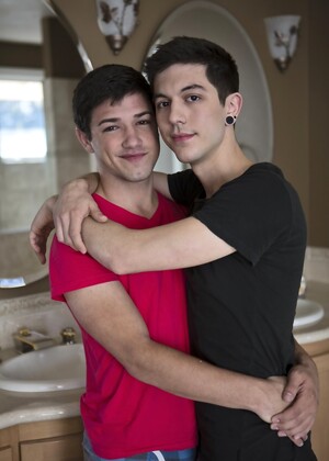 Skinny boys Scott Emerald and Jake Jonas strip and fuck by Next Door Twink